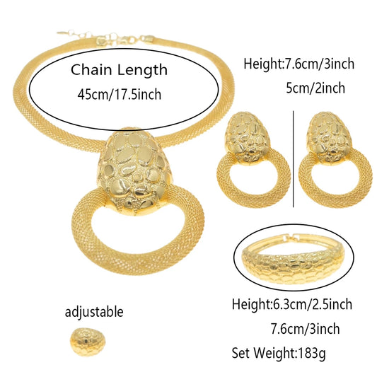 Women Jewelry Set Simple Pendant Dubai Gold Plated Necklace For Daily Party Pairing Summer Jewelry Free Shipping