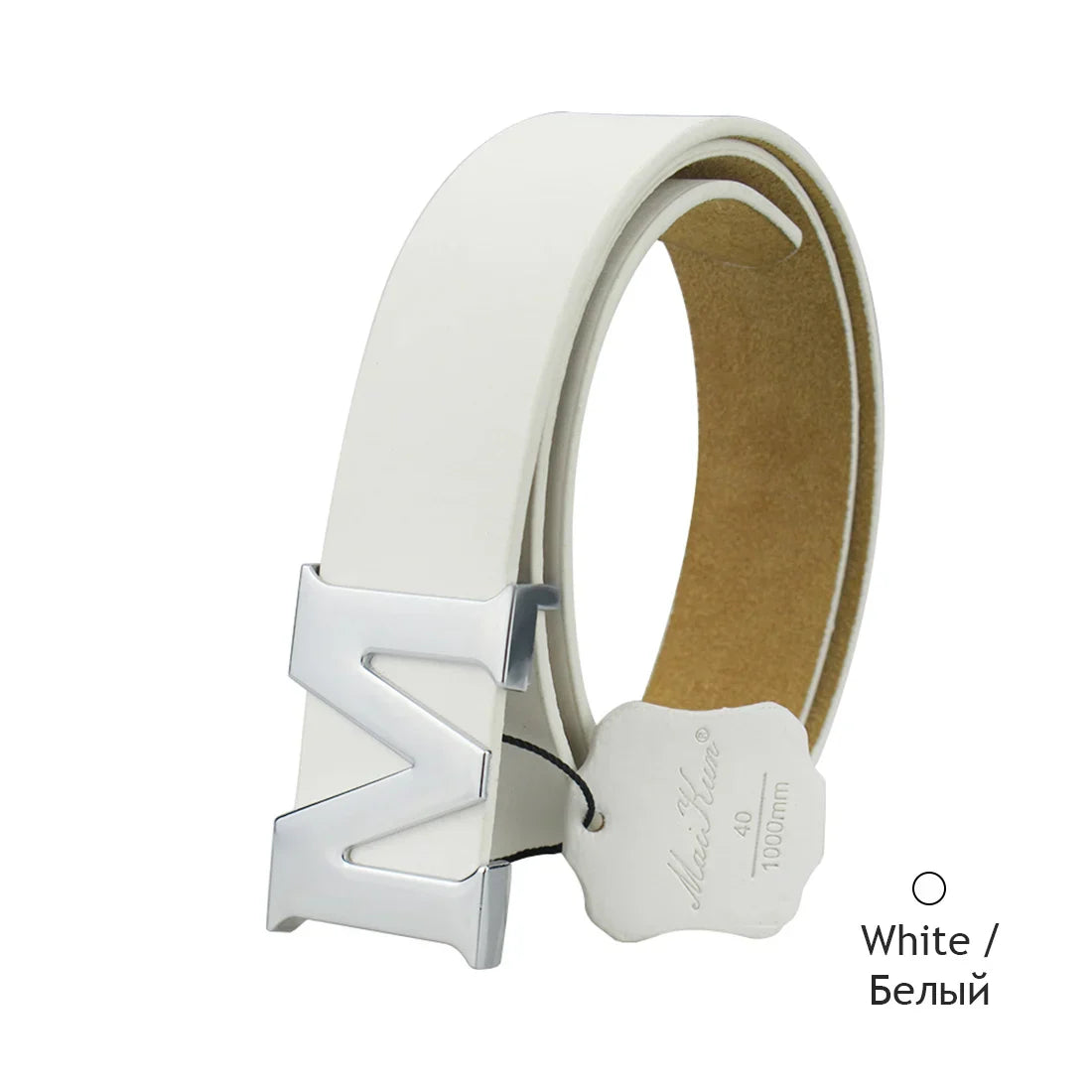 Women’s Leather Belts Removable Letter M Plate Buckle High Quality PU Leather Belt For Jeans Dress Halloween