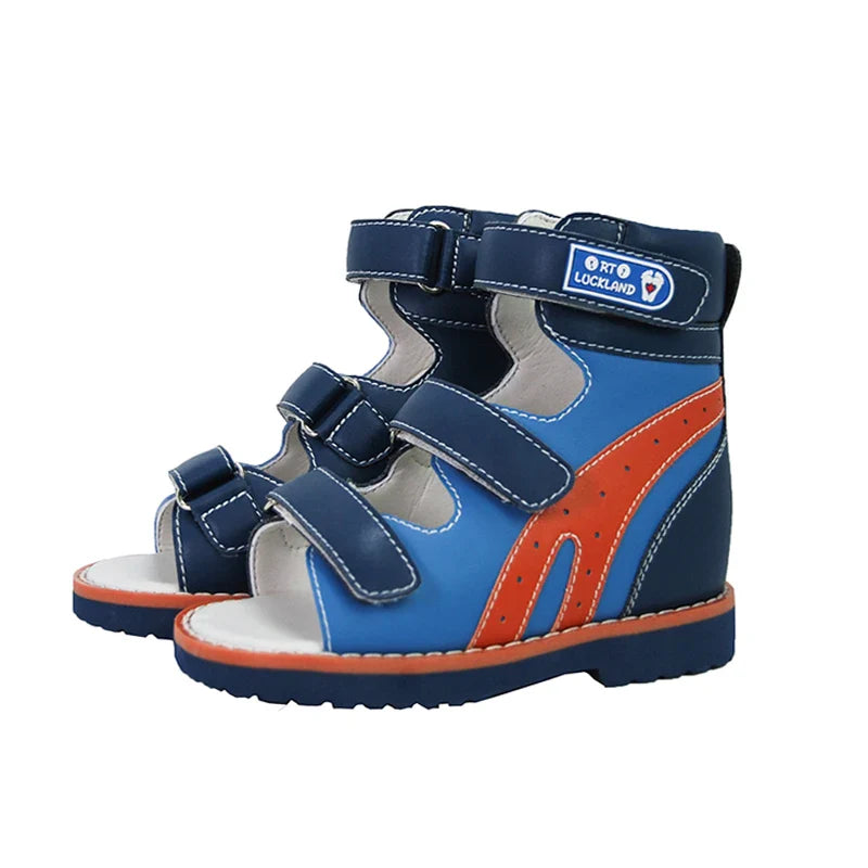 Ortoluckland Children Sandals Summer Baby Boys Orthopedic Shoes Kid Microfiber Leather Stiff Walking Ankle Sandalies Size20 To38