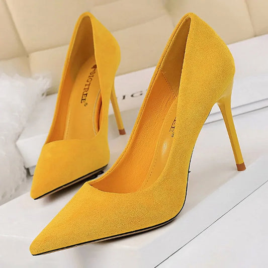 Shoes 2026 New Women Pumps Suede High Heels Shoes Fashion Office Shoes Stiletto Party Shoes Female Comfort Women Heels