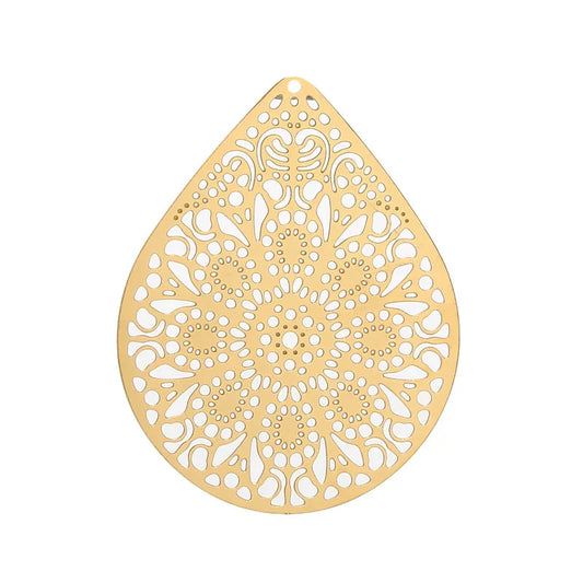 4pcs Gold Stainless Steel Filigree Earring Charm Pendants Connectors for Earring DIY Jewelry Making Supplies wholesale