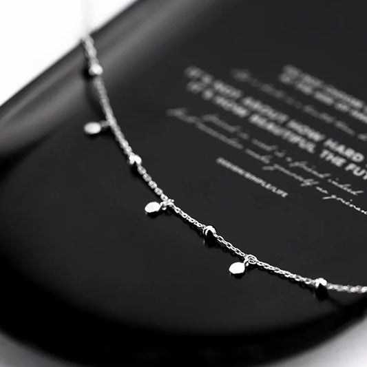 Delicate Jewelry Round Bead Discs Choker Necklace for Women Party Clavicle Chain Necklace Gifts Wholesale S-N695