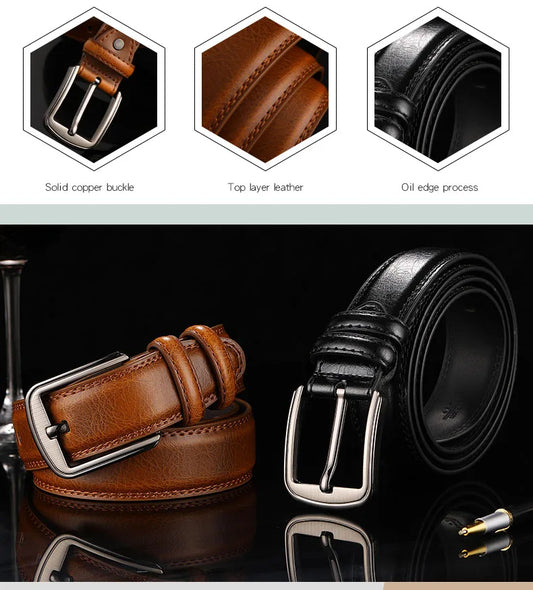 1Pc 3.7*110-130cm Men's 2nd Cowskin Leather Belts Male Designer Business Waistband Crafts for Adults Jeans Accessories