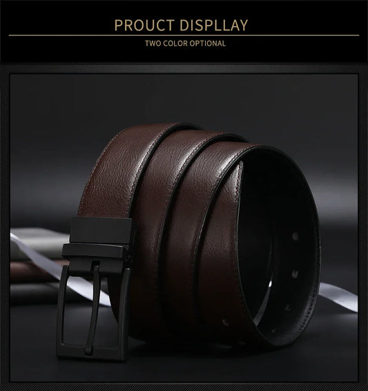 Men Belt Business Dress Belts for Men Genuine Leather Belt Reversible Buckle Brown and Black Fashion Work Casual HQ111