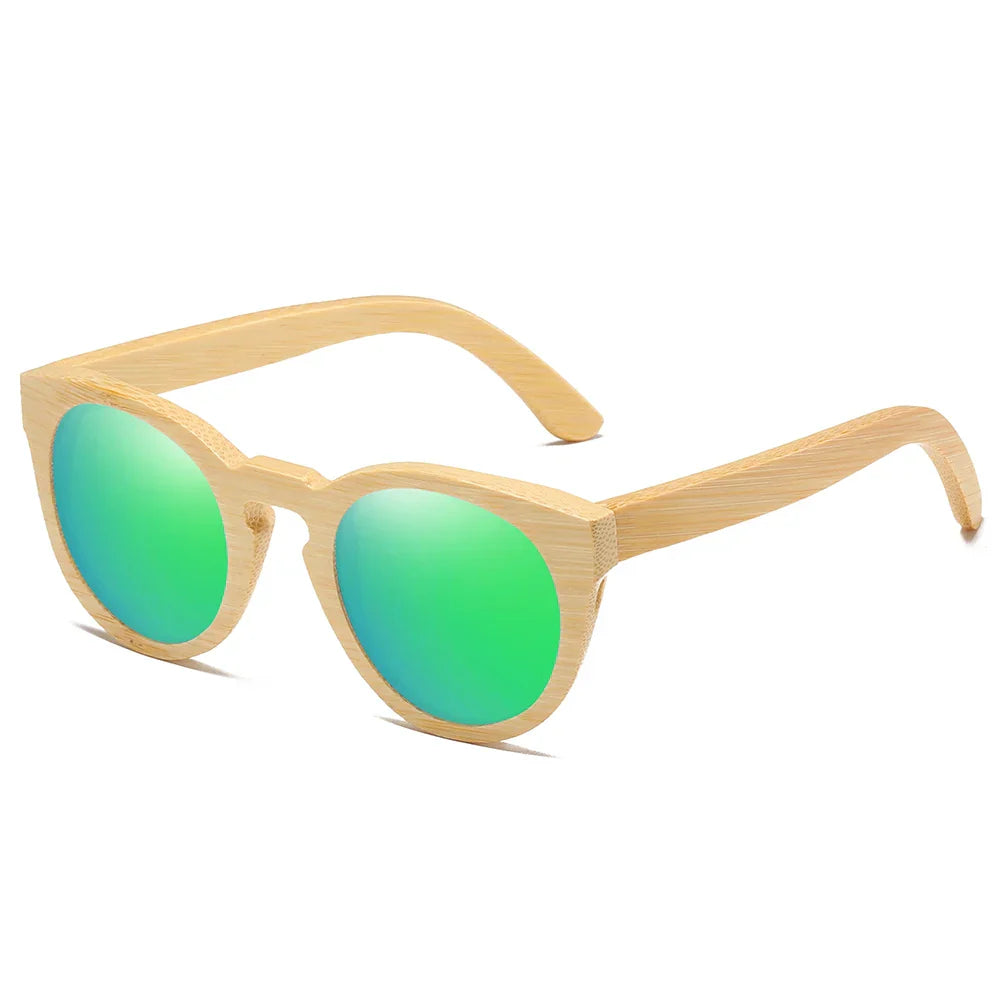 Women Bamboo Sunglasses With Polarized Mirror Lenses Of Bamboo Wood Sunglasses With Gift paper box 824