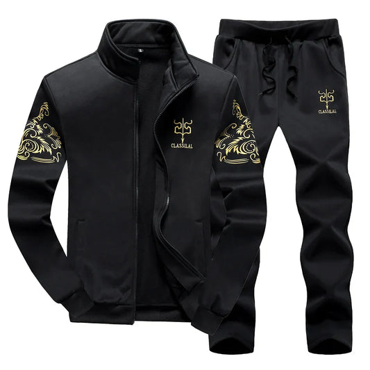 Men Set Large Size 6XL 7XL 8XL 9XL Fashion 2025 Autumn Winter Homme Suit Sweatshirt Sweatpants Men's Set Male Tracksuit Jacket