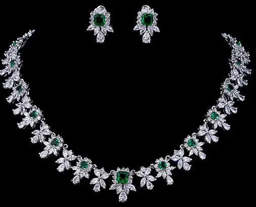 Women AAA Zircon Little Square Clear CZ Bridal Set for Luxury Wedding Choker Necklace Jewelry Sets