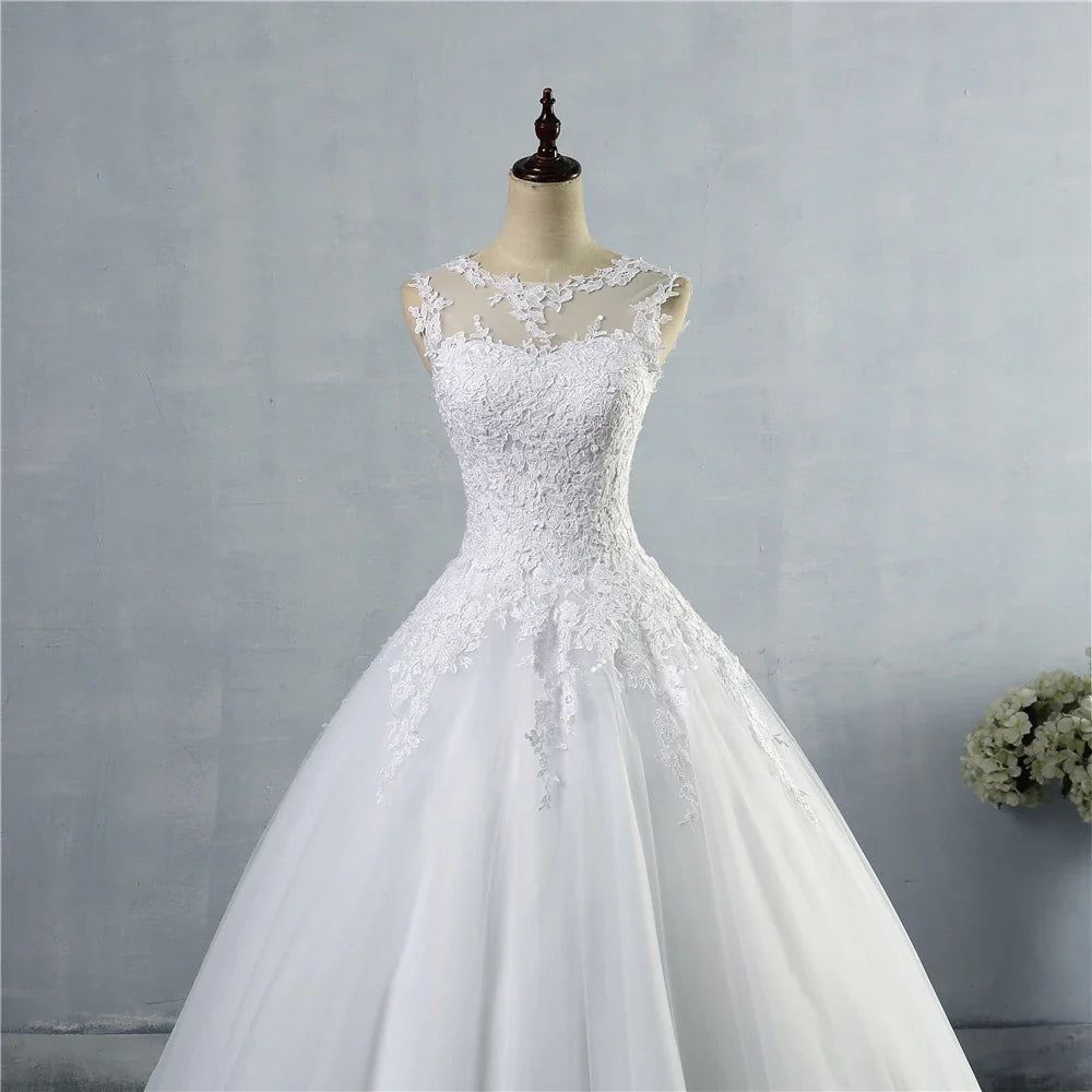 Customized Lace White Ivory Gown Lace Up Back Croset Wedding Dresses 2025 For Bride Plus Size Maxi Customer Made 2-26W