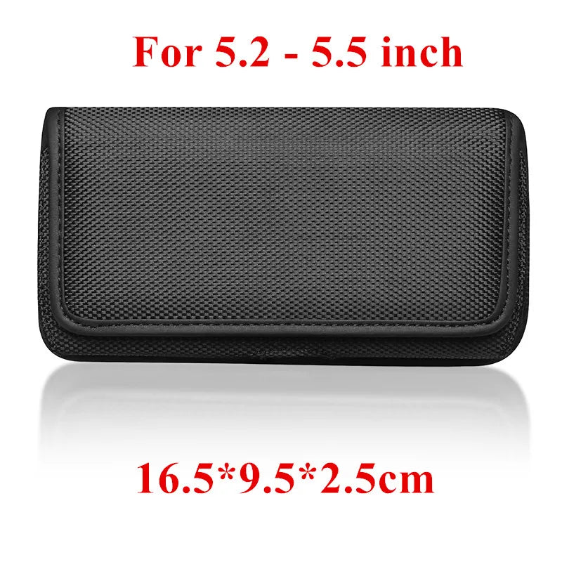 Phone Holster Case Nylon Cell Phone Belt Clip 3.5-6.3 inch Pouch Carrying Case Waist Bag for iPhone 13 12 Samsung Galaxy Xiaomi