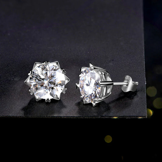 Classic 100% 925 Sterling Silver 2.0CT Moissanite Gemstone Anniversary Wedding Earrings Fine Jewelry Gift Wholesale
