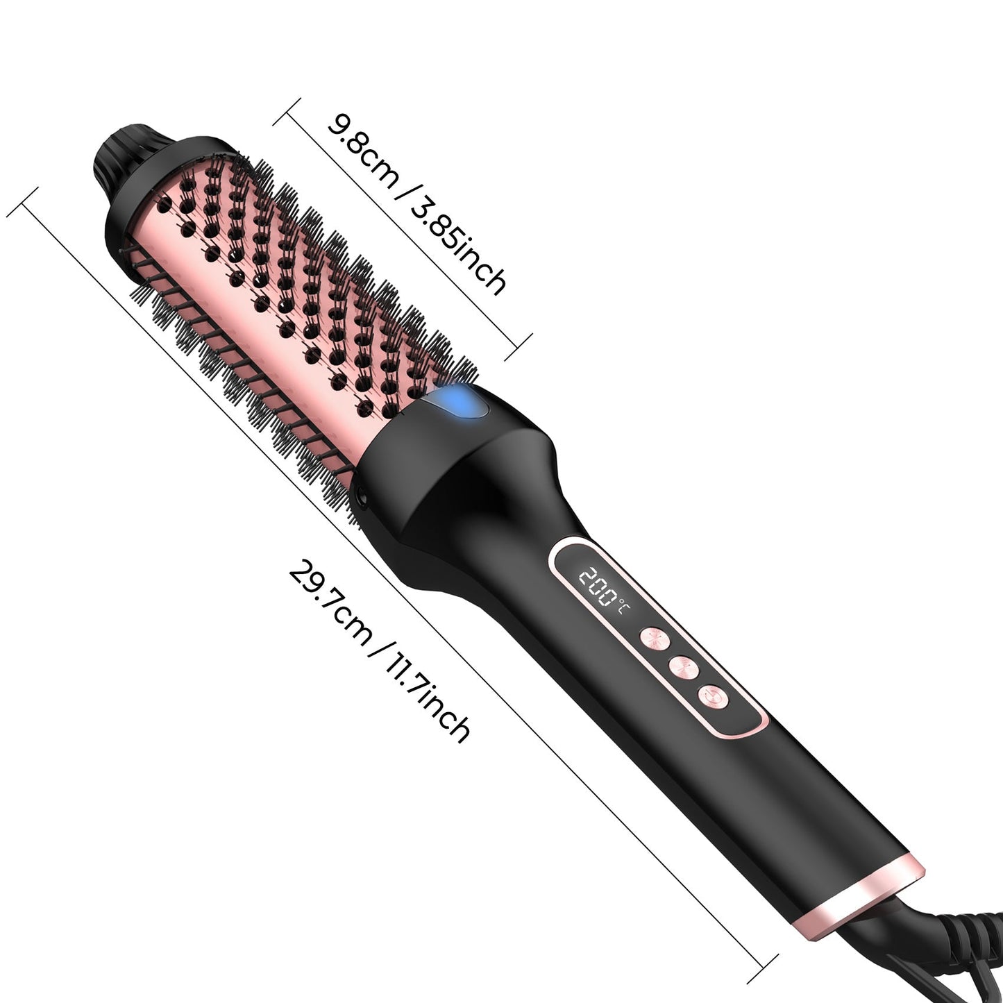 3 in1 Thermal Brush Ionic Heated Round Brush Ionic Hair Curler/Straightener with Anti-Scald Hair Curling Iron Hair Styling Tools