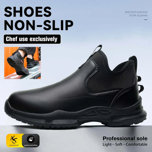 Men Chef Shoes Non-slip Waterproof Oil-proof Shoes Comfortable Work shoes for Man resistant business casual New Fashion