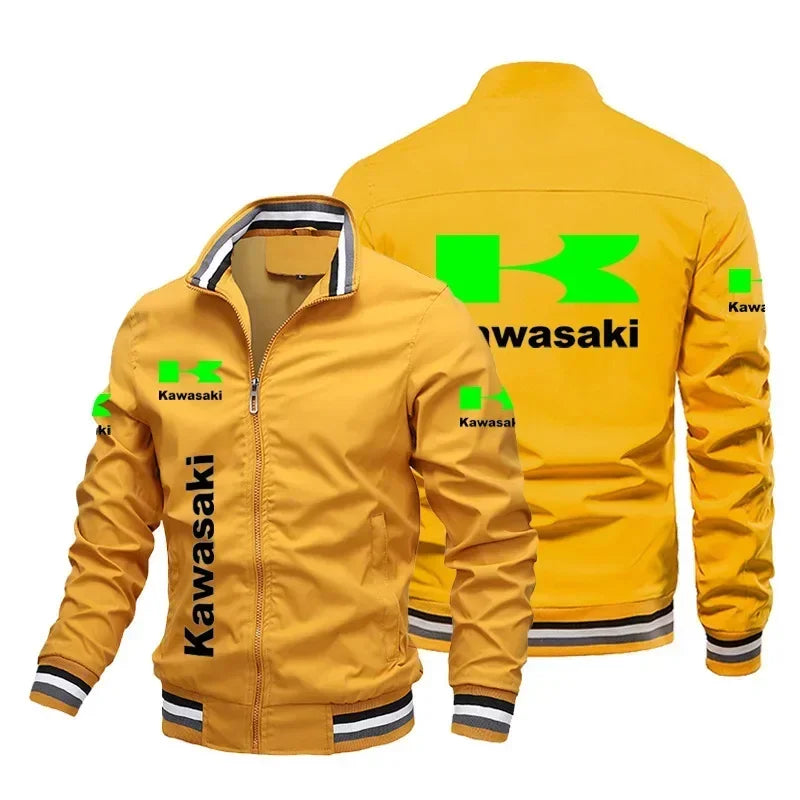 Jaqueta masculina Kawasaki jaqueta de ciclismo para corrida jaqueta de motocicleta para esportes ao ar livre jaqueta masculina folgada casual oversized roupa masculina Kawasaki