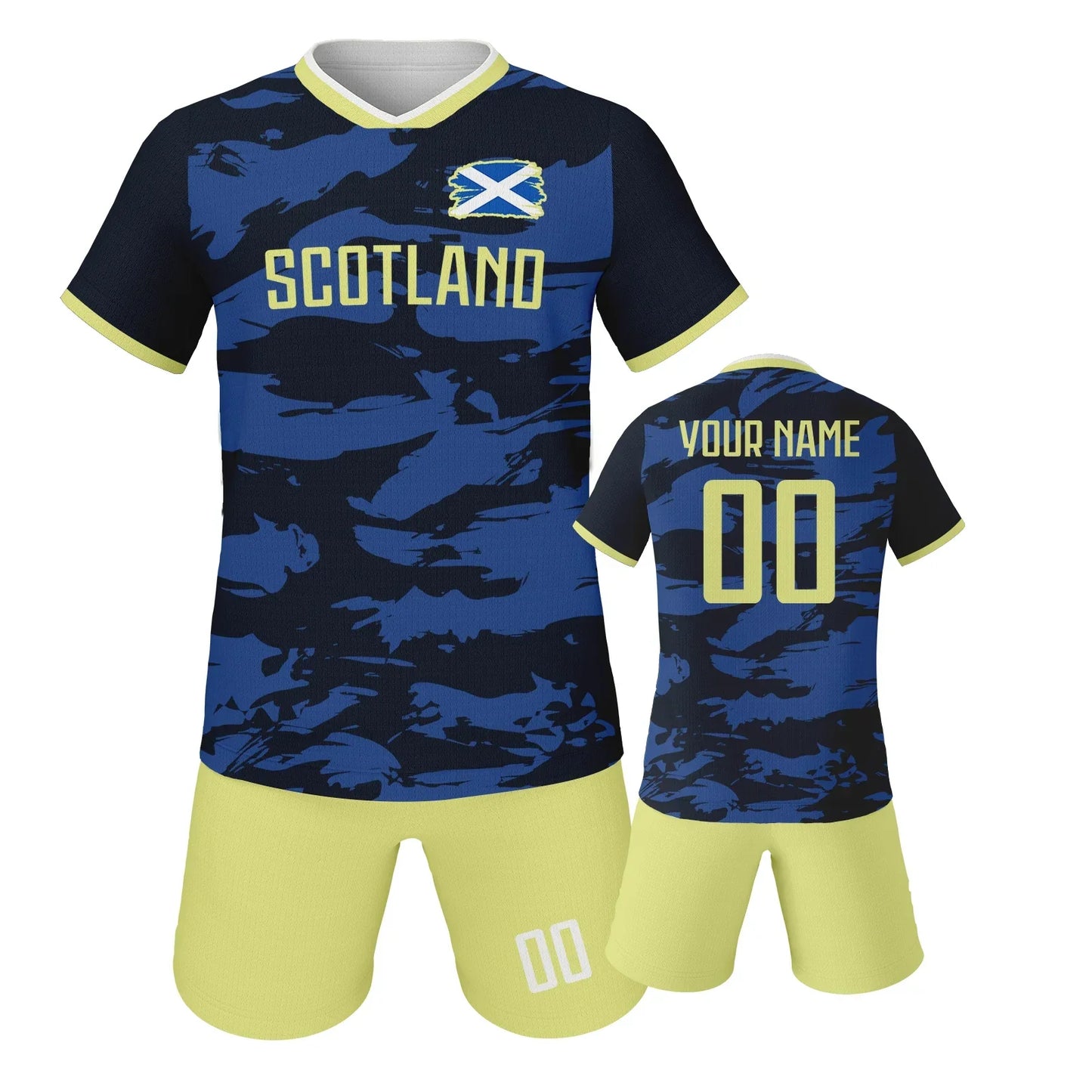 Custom Scotland Soccer Jersey Kids Football Kit Personalized Name Number Youth Team Uniform Quick-Drying Sportswear 3-14Y