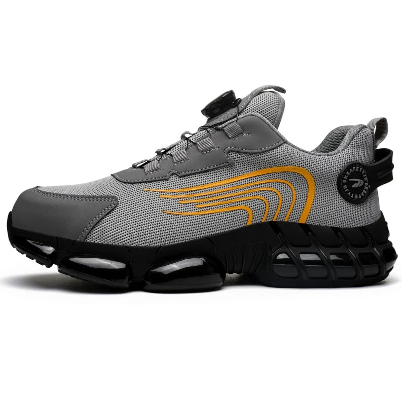 Rotating Button Unisex Safety Shoes Men For Work Sneakers Shoes Puncture-Proof Protective Women Shoes Steel Toe Work footwear