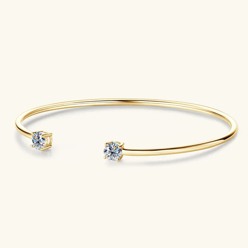 5mm 0.5ct D Moissanite Diamond Cuff Bangle for Women Wedding Bracelet Real Silver 925 Open Bangle Engagement Fine Jewelry