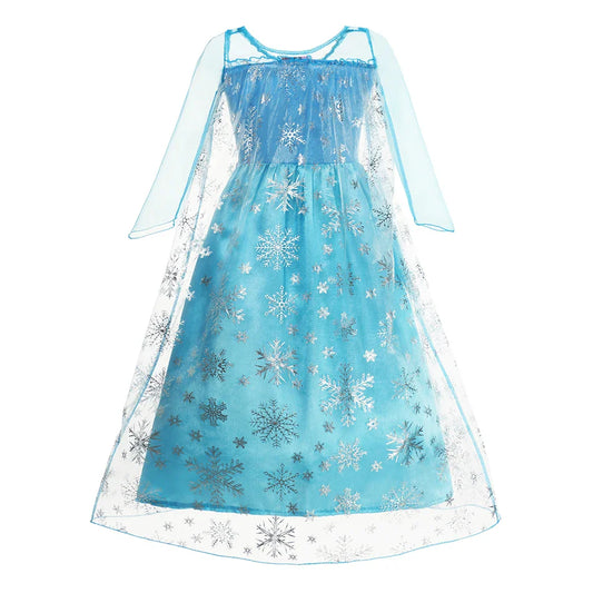 Girls Snow Queen Kids Costumes Girls Carnival Party Prom Gown Elsa Robe-Playing Children Clothing Princess Dress Birthday Dress