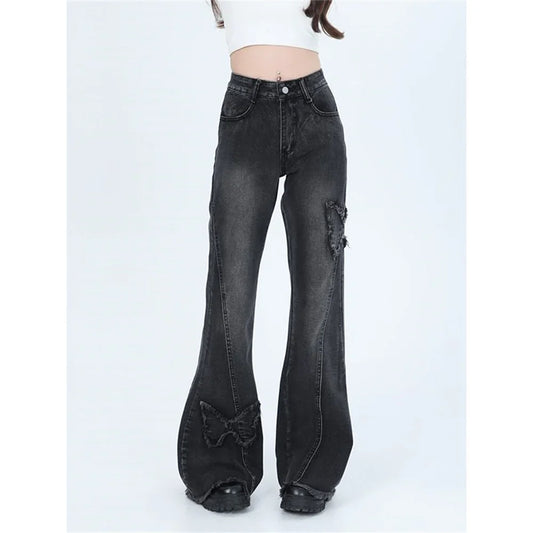 Y2k Women's Blue Flare Jeans