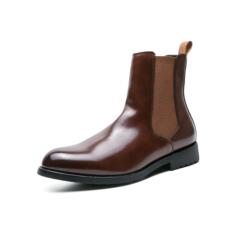 Classic Fashion Men Boots Winter Leather Shoes Autumn Business Chelsea Boots British Style Hombres Botas High Top Footwear Dress