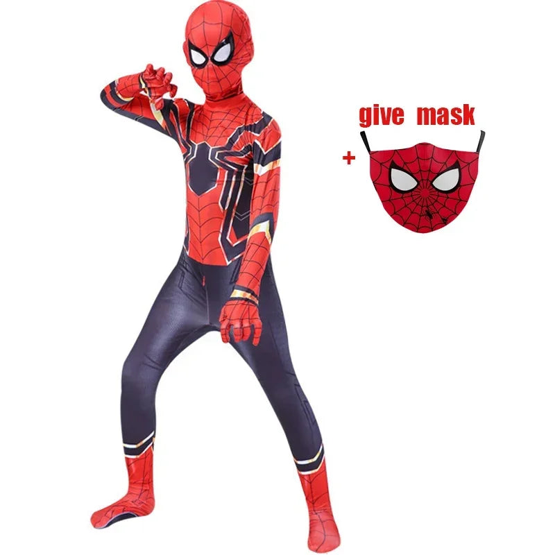 In Stock Superhero Spiderman Costume Set 3D Style Halloween Cosplay Bodysuit Jumpsuit Spider-Man Cosplay Bodysuit