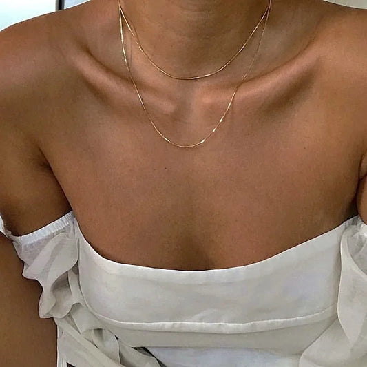 1MM/2MM/3MM Round Snake Chain Necklace For Women Men Gold Color Stainless Steel Herringbone Choker Fashion Jewelry Gift