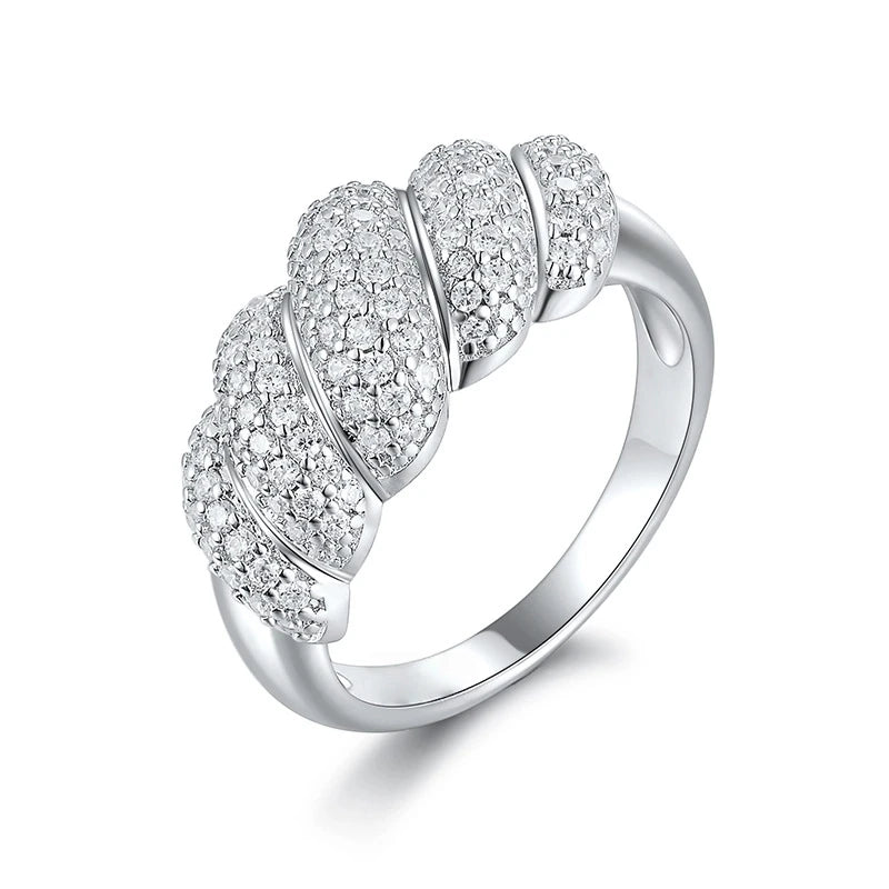 Luxury 100% Real 18k Gold Platinum PT950 Women's Niche High-end Bread Shape Ring