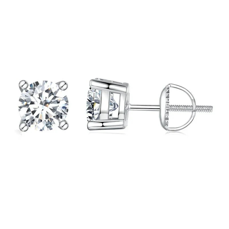 Green Moissanite Earrings for Women Solid 925 Sterling Silver Heart Prong 2CTTW VVS1 Lab Diamonds Wedding Jewelry