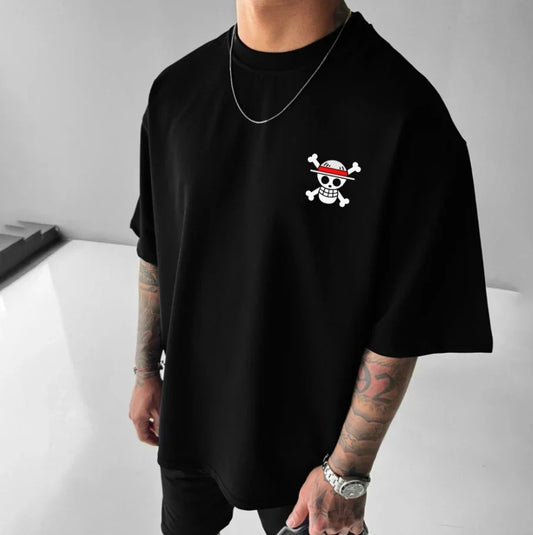 ONE PIECE Anime Peripheral Clothes Classic Comic T-Shirt Short Sleeve Crew Neck Summer Men's and Women's Couples