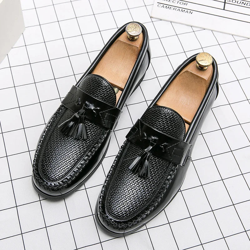 Brown Tassel Leather Shoes for Man Plus Size 38-48 Comfortable Retro Men's Loafers Elegant Casual Business Shoes Man Dress Shoes