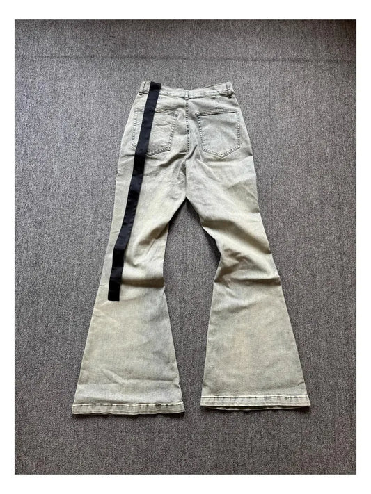 Rick Washed Blue Zipper Pocket Fit slim fit PANT Jeans Cotton Denim Pants Comfort Casual Jeans Size S M L XL #B4
