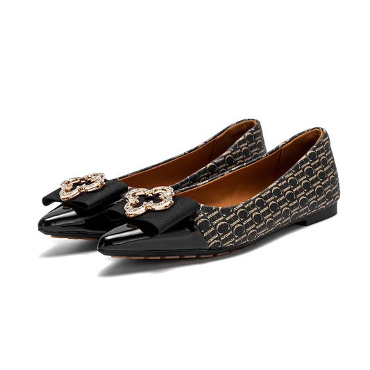 Flat Shoes 2025 Women's New Pointed Shoes Bow Flat Shoes Woman Commuter