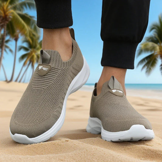 Tênis Masculino de Malha, Moda Casual, Respirável para Ar Livre, Academia, Leve, Calçados Esportivos Masculinos