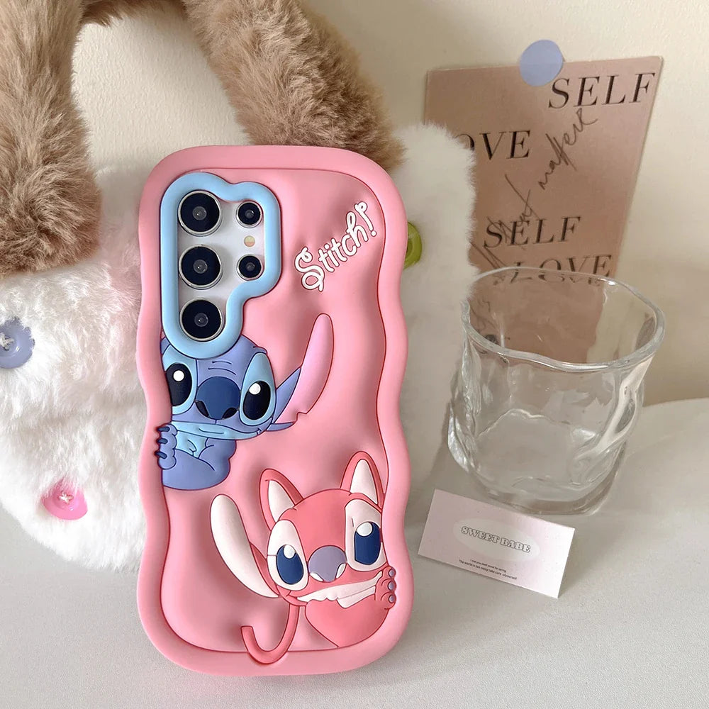 Cartoon Stereoscopic Stitch Angel Phone Case for Samsung Galaxy