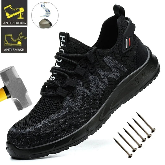 Light Breathable Sneaker Safety Shoes Steel Toe Shoes for Men Anti-slip Anti-impact Anti-puncture Outdoor Work Security Shoes