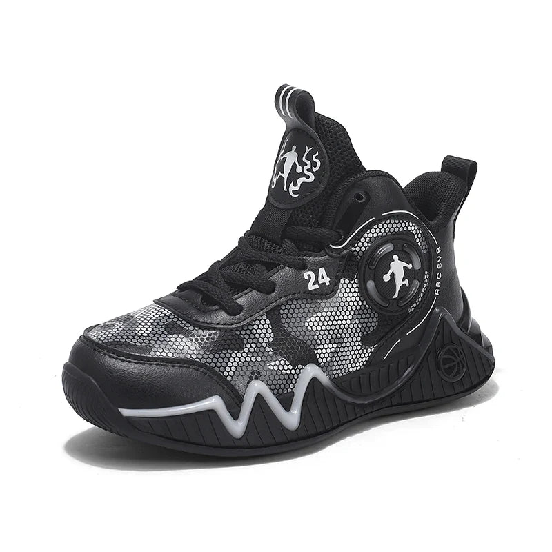 Kids Basketball Shoes Ankle Support Sneakers Tactical Boots Breathable Boys Girls Sports Shoes Shock-absorbing Athletic Shoes