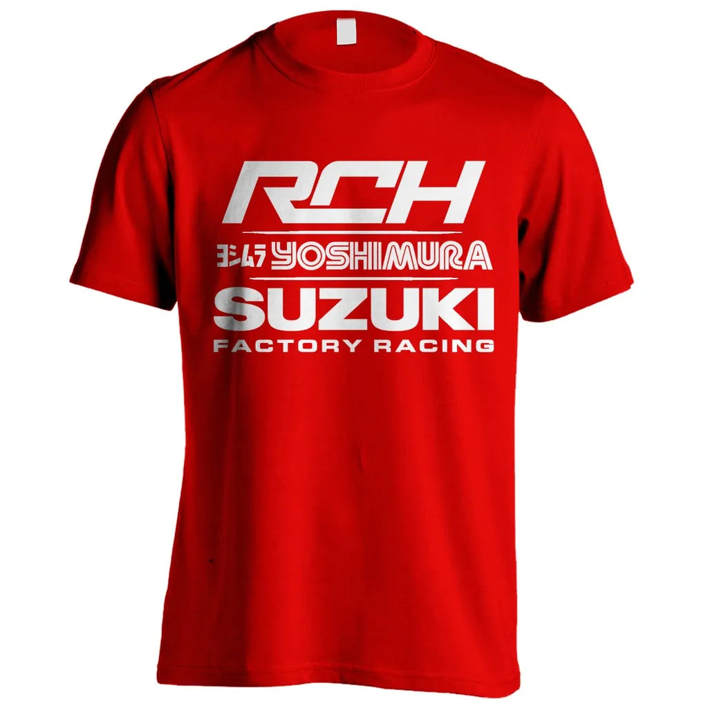 Suzuki Summer 100% Cotton Men's T-Shirt for Outdoor Extreme Sports, Motorcycle Riding Enthusiasts, Casual Short Sleeve