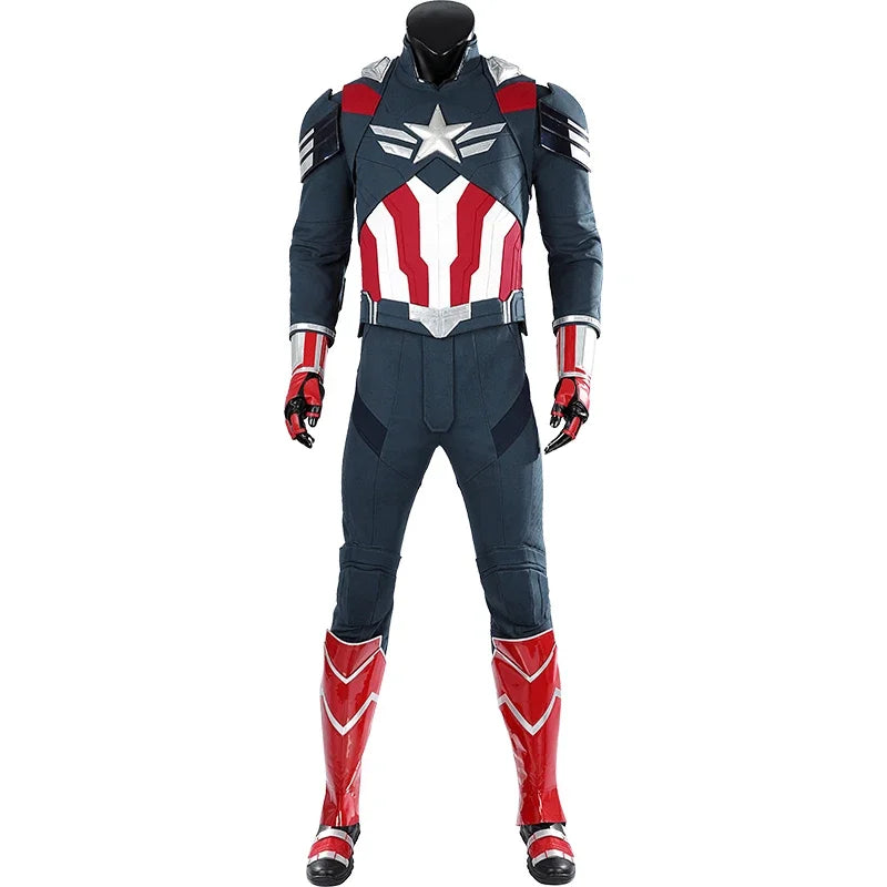 New Superhero Cosplay Costume Captain Steve Rogers Suit Adult Men Halloween Comic Con Outfit Custom Made Superhero Jumpsuit