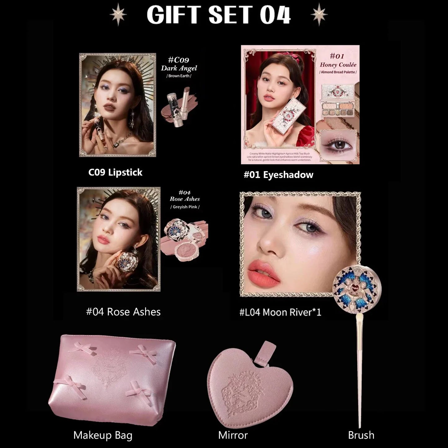 Makeup Set Little Angel Collection Make Up Gift Box Eye Shadow Blush Matte Lipstick Highlighter Full Kit All In One