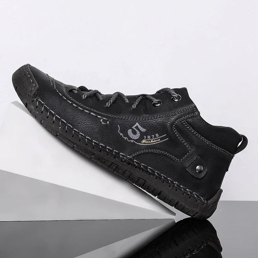 Handmade Leather Casual Men Shoes Winter With Fur Shoes Men Loafers Comfort Walking Shoes Men Flats Hot Sale Moccasins Shoes