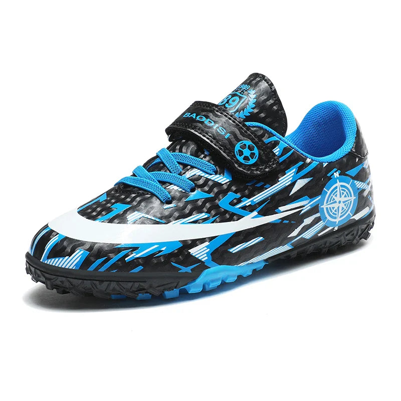Hot Child Football Boots Outdoor Trainers Soccer Shoes For Kids Boys Hook Loop Football Sneakers Cleats Futsal Shoes Children