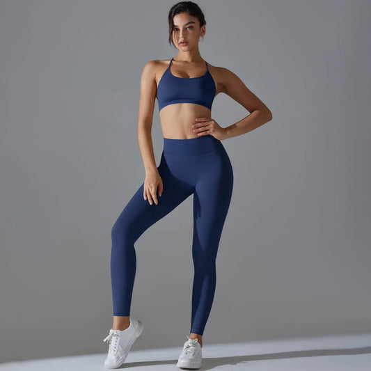 Ribbed Set Woman 2 Piece Seamless Yoga Set Gym Wear Push Up Sports Bra Leggings For Women Workout Outfit Sportswear Tracksuit