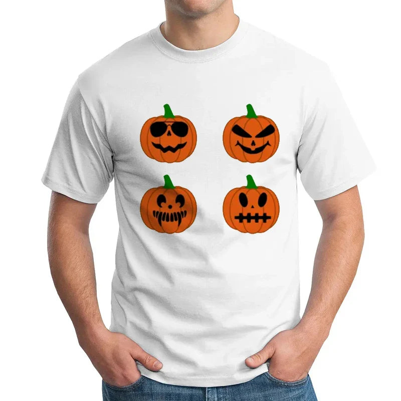 Vintage Halloween Skeleton Graphic T-shirts For Male Harajuku Tees Streetwear Men's Short Sleeve Man Hip Hop T-shirt Loose Top
