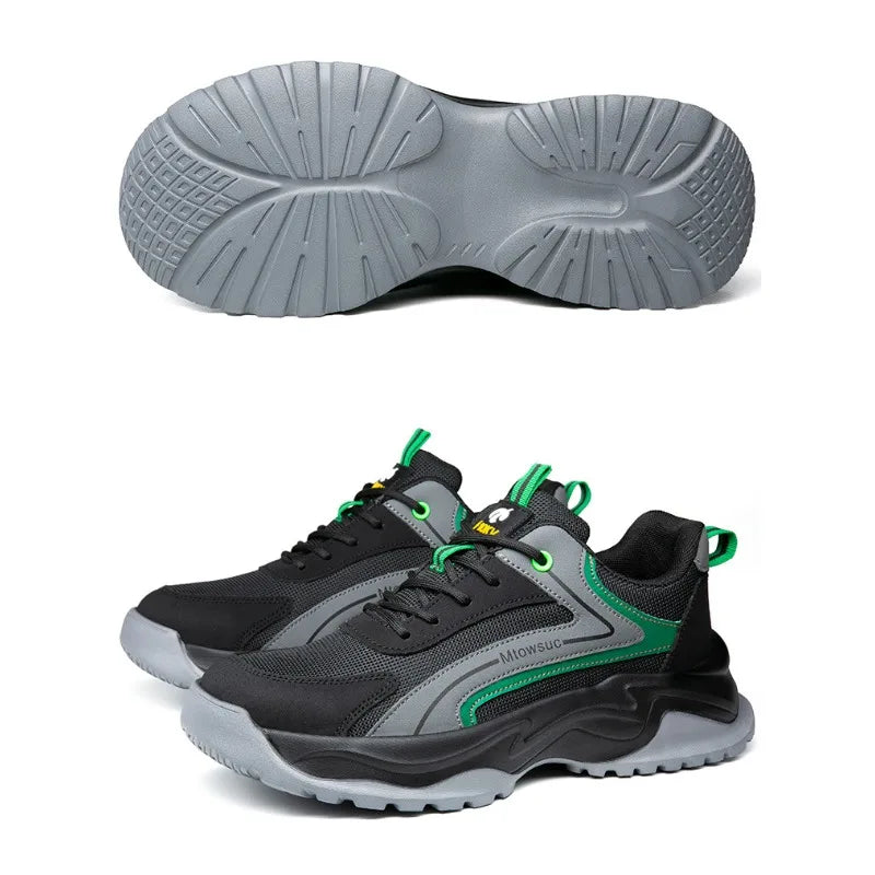 Men's Labor Protection Shoes Anti-Smashing Anti-Piercing Lightweight Breathable Wear-Resistant Safe Work Shoes