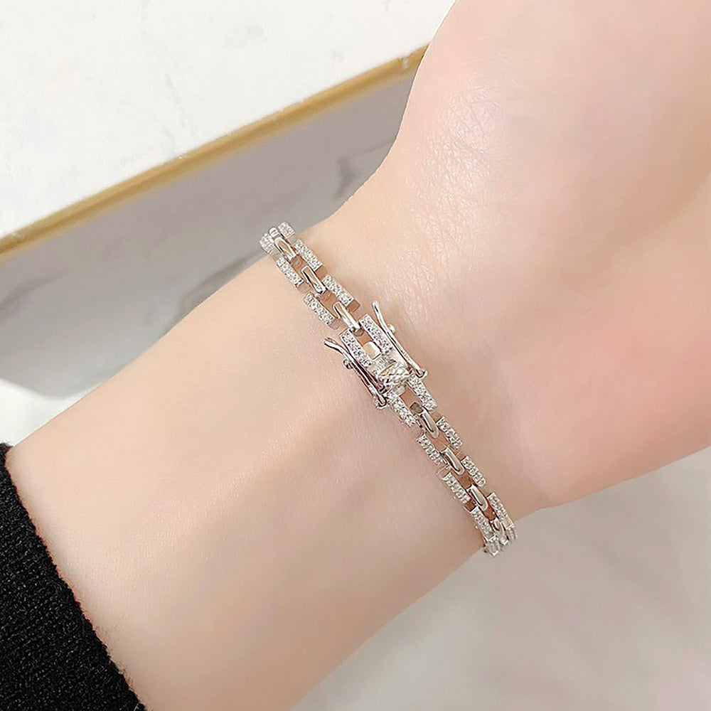 Hip Hop Moissanites Diamond Bracelets 925 Sterling Silver Cuban Chain Luxury Designer Tank Chain for Women Party Fine Jewelry