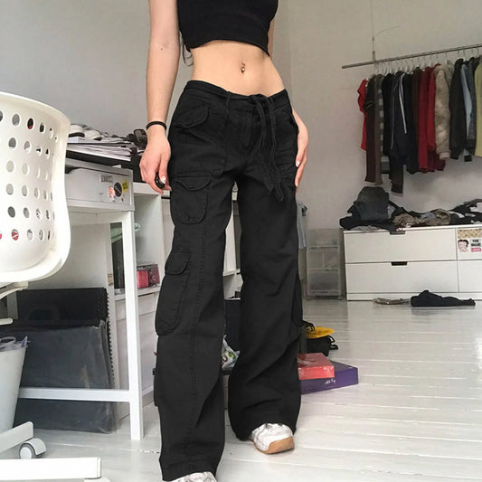 Women's Cargo Pants Women Fashion Vintage Low Rise Pants