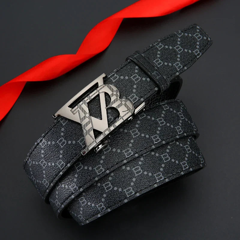 Real leather luxury automatic buckle men belt fashion trend business belt men and women's universal jeans versatile belt for men