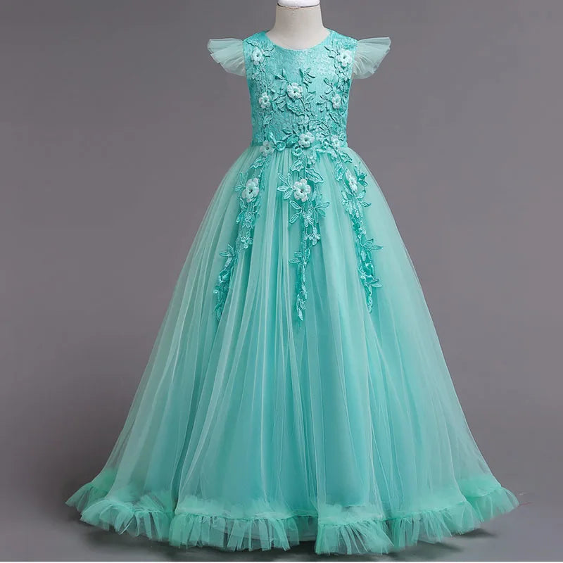 Vestido de Princesa em Tule 4-14 Anos Menina Natal Inverno Roupa de Festa Infantil Lantejoulas Vestidos de Casamento Crianças Primavera Outono Fantasia de Baile