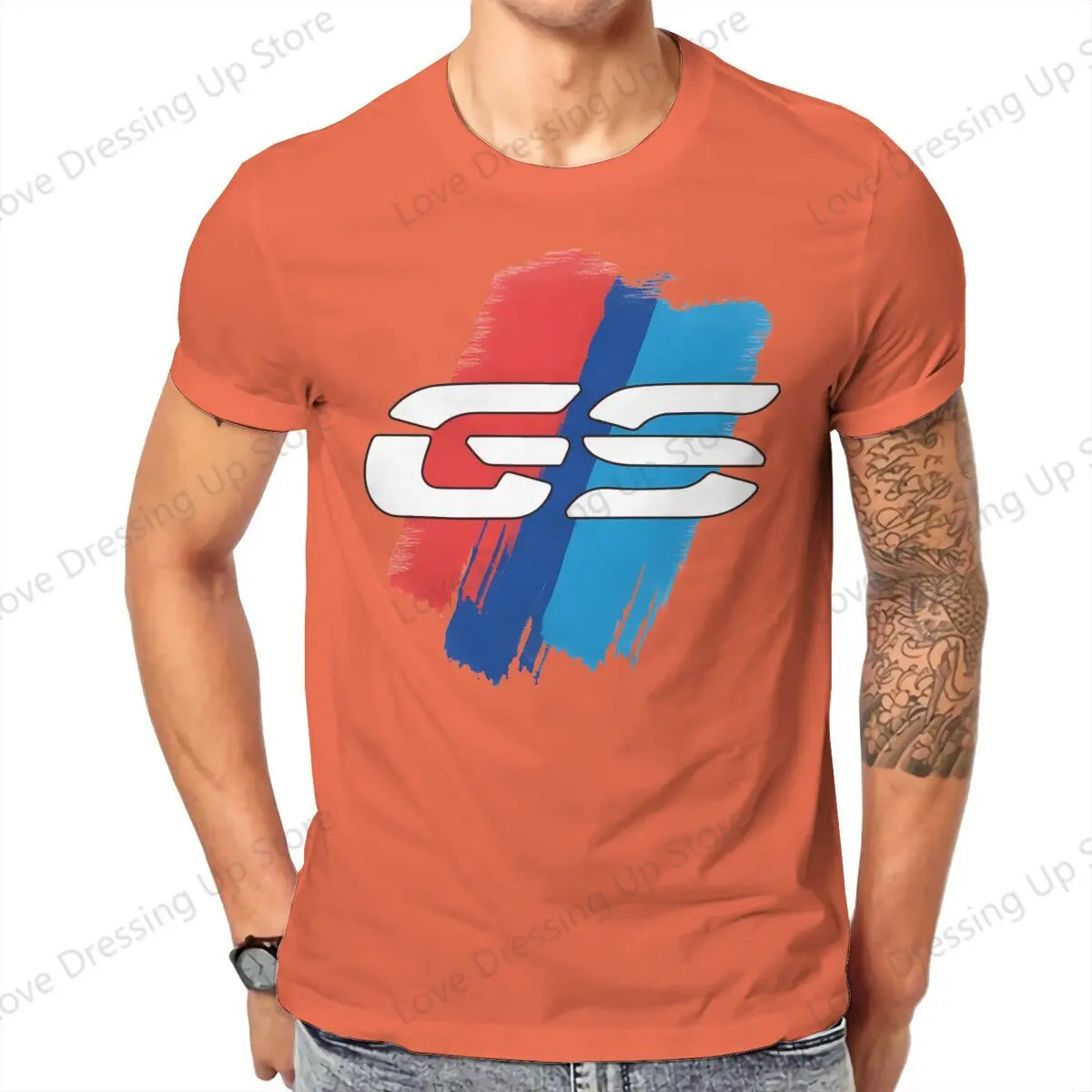 GS Motorcycle T Shirt Grunge Men Tees Summer Clothing COTTON Crewneck TShirt