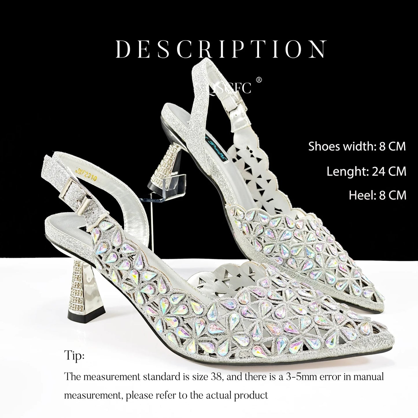 Fashion Design Heart Shape Three-Dimensional Hard Bag and Sexy Stiletto Shoes Shiny Rhinestones
