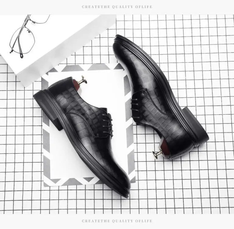 Novos Sapatos Masculinos de Negócios Primavera Outono Sapatos Masculinos de Couro Formais Tênis Masculinos Casuais da Moda Social Elegante Tendência Solado Reto